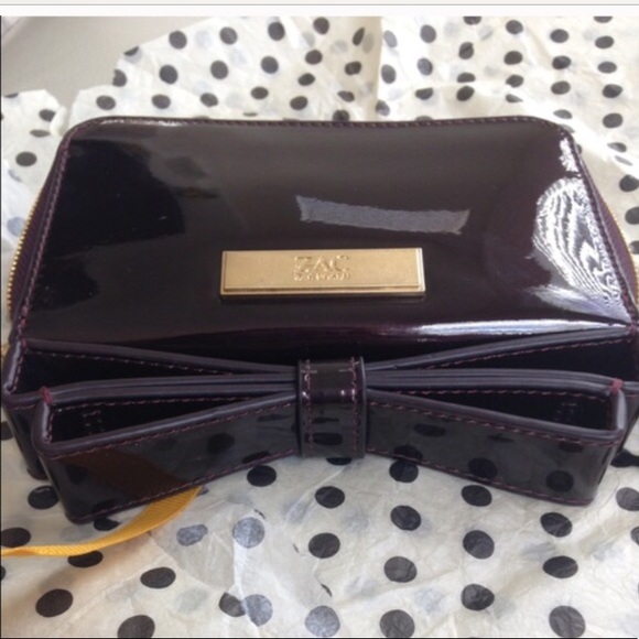 Zac Posen Deep Purple Bow Wristlet